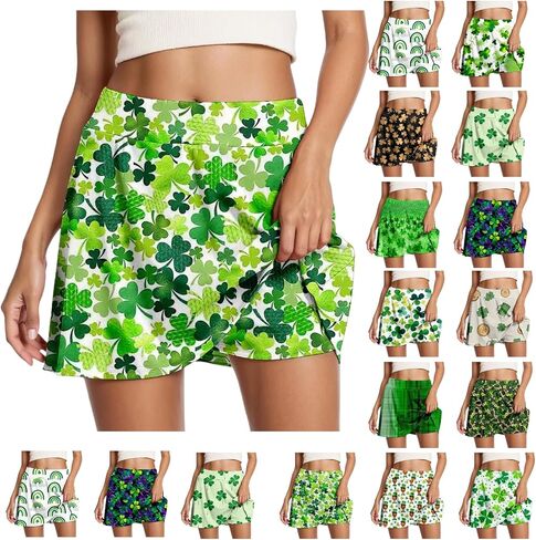 St Patricks Day Dresses for Women Tennis Skirts Golf Skorts with Pockets Athletic Skorts for Workout Running 2026 in Saudi Arabia