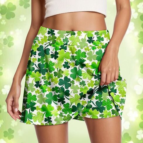 St Patricks Day Dresses for Women Tennis Skirts Golf Skorts with Pockets Athletic Skorts for Workout Running 2026 in Saudi Arabia