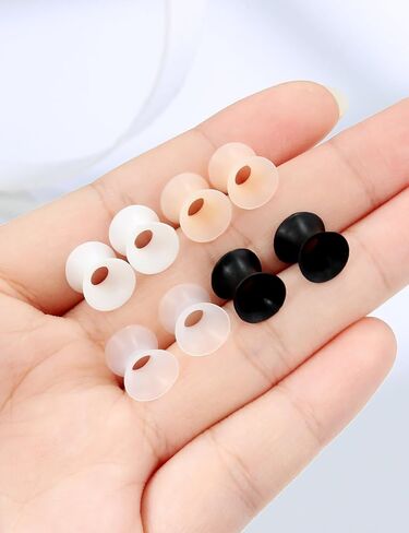 الأذنين مقاييس الأنفاق المقابس للنساء سيليكون قياس الأذن تمتد عدة 10G إلى 1 "(2.5MM- 25MM) المتوسع نقالة التوصيل الأقراط لثقب المجوهرات للنساء أسود أبيض واضح اللحم in Kuwait