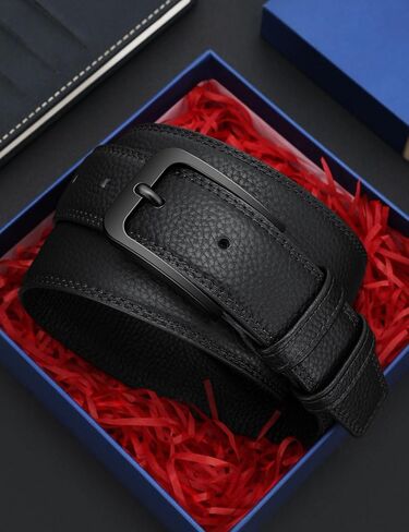 Men's genuine leather belt, handcrafted, 100% cowhide, 1 3/8 inches wide, suitable for casual wear, jeans and golf attire in Saudi Arabia