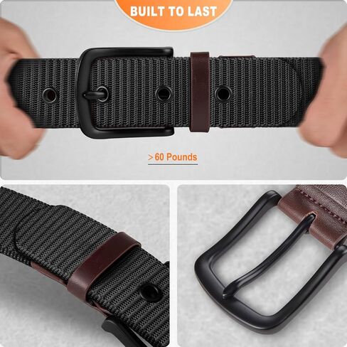 KEMISANT Men Golf Belt-Nylon Canvas Belt for Men Jeans Golf Pants 1 1/2"-7 Metal Holes in Saudi Arabia