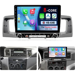 Android 12 Car Radio for Toyota Corolla 2009 2010 2011 2012 2013 with Wireless Carplay Android Auto - 2+32GB 9 Inch IPS Touch Screen Head Unit for Corolla Stereo with GPS BT FM SWC + AHD Backup Camera in Kuwait