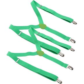 Yardwe 2pcs Green Suspenders for Men Adjustable Elastic Strap Suit Suspender St Patrick’s Day Shamrock Clover Party Accessory in Saudi Arabia