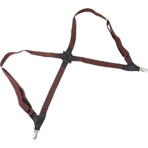 BESPORTBLE Adjustable Elastic Suspender Clip-on Strap Unisex Trouser Strap for Men and Women Casual Wear Two-clip Coffee Color in Saudi Arabia