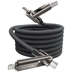 2Pack USB C Cable Fast Charging 60W iPhone Charger Cable 6.6 ft ، [Apple MFI Certified] USB إلى USBC إلى كبل البرق 4 في 1 كبل شحن مع النوع C/USB A لـ iPhone 17/16/15/14 سلسلة iPad/Android in Kuwait