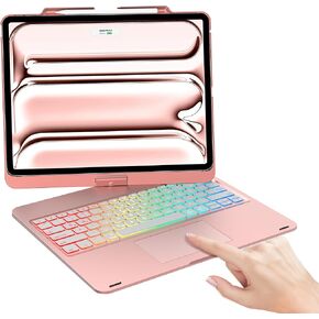 Keyboard Case for iPad Pro 13 inch M4 2024, iPad Air 13 (M3, 2025/M2, 2024) & iPad Pro 12.9 (6th/5th/4th/3rd Gen), 360° Rotating Cover with Pencil Holder, 7 RGB Backlit Modes, Multi-touch Trackpad in Saudi Arabia