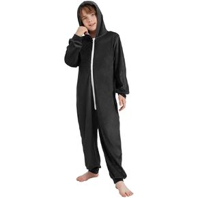 قطعة واحدة زي ملابس نوم من الفلانيل بسحاب وغطاء للرأس بيجامة نيسيي ملابس صالة جمبسوت مع جيوب in Kuwait