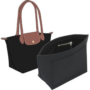 ملحق منظم من Fit Longchamp، لحقيبة اليد الطويلة Champ Le Pliage L للنساء، مع حامل أكواب، كبير/أسود in Kuwait