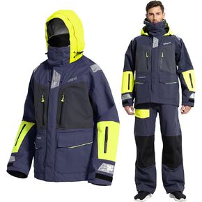 سترة إبحار مقاومة للماء مكونة من 3 طبقات للرجال مع غطاء رأس عالي الرؤية للصيد البحري والعمل في المحيط in Kuwait