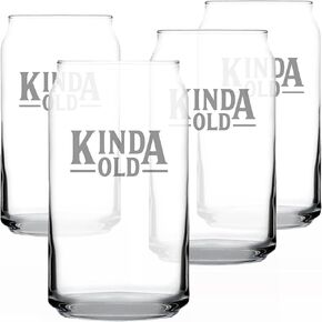 Kinda Old - Funny 16 oz Beer Can Pint Glass - Fun Birthday Gifts for Men or Women - Fun Bday Decor in Kuwait