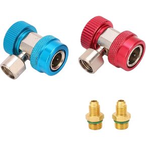 R134a Quick Coupler Adapters Adjustable Air Conditioning Manifold Meter Hose Conversion Kit 1/4in High Compatibility in Kuwait