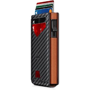 Wallet for Men，Slim Minimalist Wallet with Money Clip ＆ ID Window, RFID Blocking Pop-Up Credit Card Holder，Smart Auminum Mens Wallet Holds 9-13 Cards, Front Pocket Bifold (Magnetic Closure, Gift Box) in Saudi Arabia