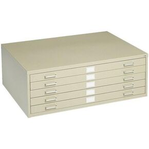 Scranton & Co 5-Drawer Metal Flat Files Cabinet for 24" x 36" Documents in Tropic Sand, Large Format File Storage, Office Document Organization, Durable Metal Construction in Kuwait