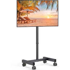 حامل تلفزيون Perlegear Rolling لأجهزة التلفاز الذكية LCD LED OLED 4K مقاس 23-60 بوصة يحمل ما يصل إلى 88 رطلاً، حامل تلفزيون متنقل مع ارتفاع قابل للتعديل، عربة تلفزيون قابلة للإمالة مع عجلات قفل بحد أقصى VESA 400x400 مم، PGTVMC16 in Kuwait