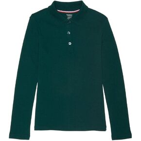 French Toast Girls' Long Sleeve Interlock Polo with Picot Collar (Standard & Plus) in Kuwait