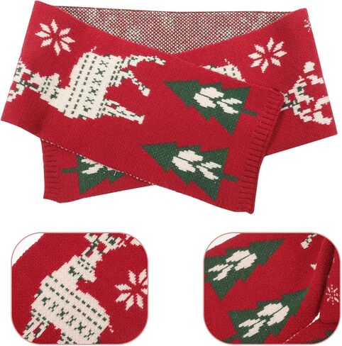 LIFKOME Knit Scarf Christmas Red Tree Pattern Warm Long Wool Blend Winter Scarf for Boys Holiday Accessory in Saudi Arabia