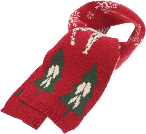 Baluue Christmas Winter Scarf, Red Knitted ’s Scarf with Tree Pattern, Soft Warm Knit Holiday Accessory and Boys in Saudi Arabia