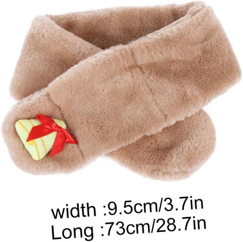 BESPORTBLE Winter Scarf Plush Neck Warmer Soft Overlap Bell Christmas Warm Scarf for Boys and, Khaki in Saudi Arabia