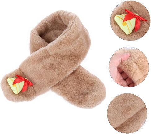 BESPORTBLE Winter Scarf Plush Neck Warmer Soft Overlap Bell Christmas Warm Scarf for Boys and, Khaki in Saudi Arabia