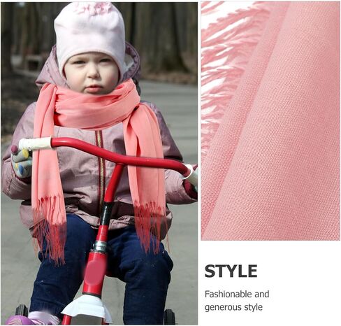 Imitation Cashmere Neck Scarf Solid Color Pink Winter Neck Warmer Cold Protection Scarf and Boys in Saudi Arabia