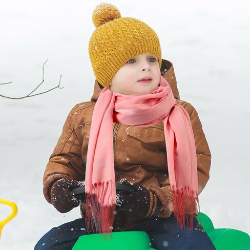 Imitation Cashmere Neck Scarf Solid Color Pink Winter Neck Warmer Cold Protection Scarf and Boys in Saudi Arabia