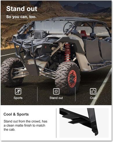 غطاء المصابيح الخلفية Kiwi Master لملحقات Can-Am Maverick X3/ Max لعام 2017-2026، استبدال OEM # 705010687، جانب الركاب الأيمن، أسود in Saudi Arabia
