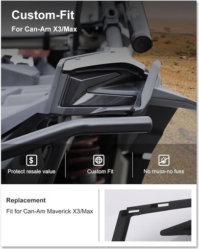 غطاء المصابيح الخلفية Kiwi Master لملحقات Can-Am Maverick X3/ Max لعام 2017-2026، استبدال OEM # 705010687، جانب الركاب الأيمن، أسود in Saudi Arabia