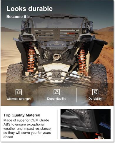 غطاء المصابيح الخلفية Kiwi Master لملحقات Can-Am Maverick X3/ Max لعام 2017-2026، استبدال OEM # 705010687، جانب الركاب الأيمن، أسود in Saudi Arabia