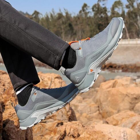 HUMTTO Men's All-Terrain Waterproof Hiking Shoes Lightweight Breathable Anti Slip Outdoor Trekking Trails Shoes in Saudi Arabia