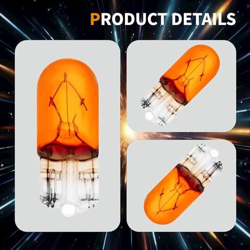 194Amber Bulb 100 Pack Automotive Brake Light,T10 168 2825 Amber RV Camper Turn Signal Bulb,12V3W W5W Taillight Panel Light Replacement for Cars,Trucks,SUVs in Saudi Arabia