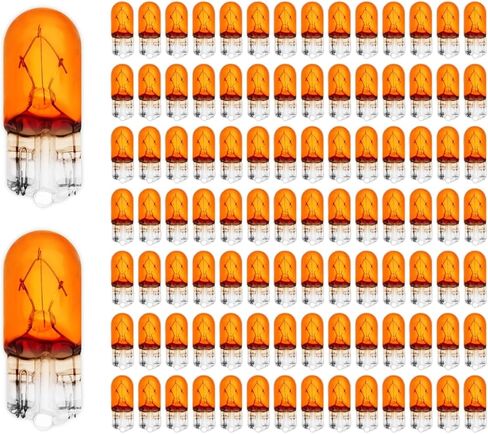 194Amber Bulb 100 Pack Automotive Brake Light,T10 168 2825 Amber RV Camper Turn Signal Bulb,12V3W W5W Taillight Panel Light Replacement for Cars,Trucks,SUVs in Saudi Arabia