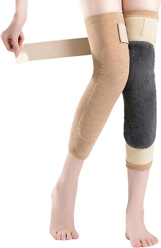 Winter Thicken Leg Warmer Adjustable Faux Fur Knee Braces Thermal Leg Sleeve Fleece Lined Kneed Pad for Skiing Cycling in Saudi Arabia