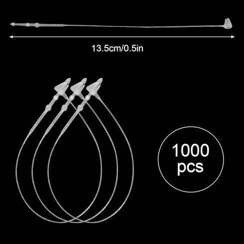 1000 PCS Plastic Tag Fasteners, 12.5 cm/5 Inch Safety Threads for Labels, Snap Lock Pins Safety Threads Loop Pins in Saudi Arabia