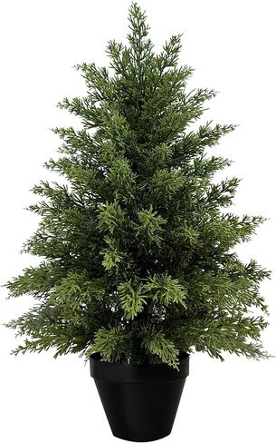 Mavis's Diary 3ft Artificial Cedar Topiary Tree, Set of 1 Realistic Faux Evergreen Shrub Plant in Planter, Indoor Outdoor Fake Cedar Tree for Front Porch, Entryway, Office & Home Decor in Saudi Arabia