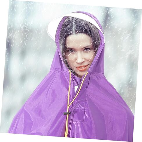 BESPORTBLE Camping Rain Poncho Cycling Rain Cape Blazer Hiking Poncho Hooded Coat Cape coat Jacket for Men Women with Hood Purple Equipment Miss proof in Saudi Arabia