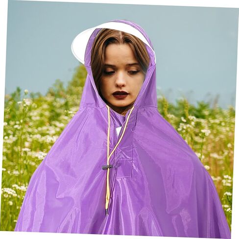 BESPORTBLE Camping Rain Poncho Cycling Rain Cape Blazer Hiking Poncho Hooded Coat Cape coat Jacket for Men Women with Hood Purple Equipment Miss proof in Saudi Arabia