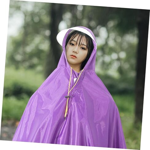 BESPORTBLE Camping Rain Poncho Cycling Rain Cape Blazer Hiking Poncho Hooded Coat Cape coat Jacket for Men Women with Hood Purple Equipment Miss proof in Saudi Arabia