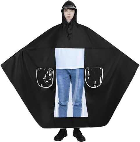 ITODA Motorcycle Rain Poncho Reusable Cycling Scooter Waterproof Extra Large Hoodie Bike Raincoat Transparent Visor Brim Cape in Saudi Arabia