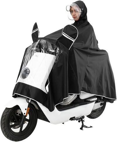 ITODA Motorcycle Rain Poncho Reusable Cycling Scooter Waterproof Extra Large Hoodie Bike Raincoat Transparent Visor Brim Cape in Saudi Arabia