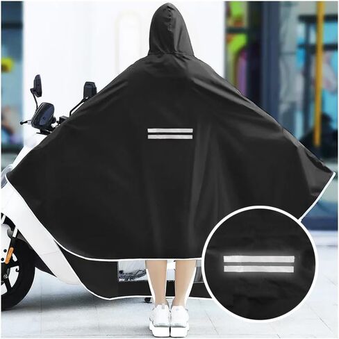 ITODA Motorcycle Rain Poncho Reusable Cycling Scooter Waterproof Extra Large Hoodie Bike Raincoat Transparent Visor Brim Cape in Saudi Arabia
