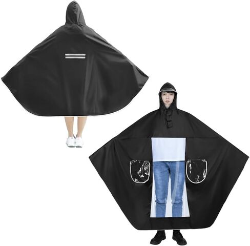 ITODA Motorcycle Rain Poncho Reusable Cycling Scooter Waterproof Extra Large Hoodie Bike Raincoat Transparent Visor Brim Cape in Saudi Arabia