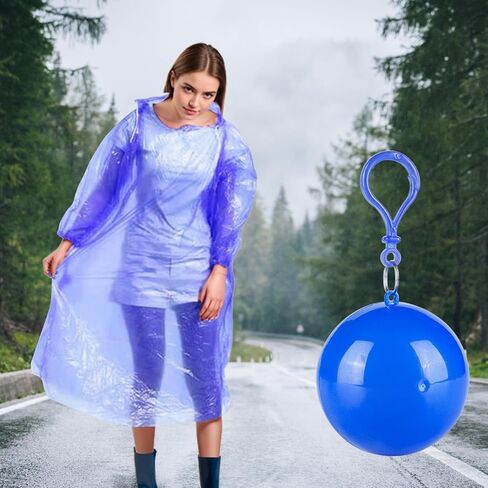 Portable Raincoats Ball, Disposable Emergency Raincoats, Waterproof Rain Poncho for Traveling, Camping, Cycling in Saudi Arabia