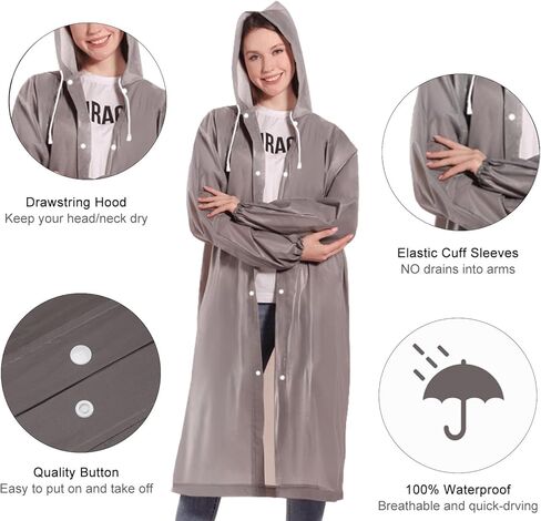 Ponchos Family Pack, (8 Pack) Rain Poncho for Adults Disposable Emergency Rain Ponchos in Saudi Arabia