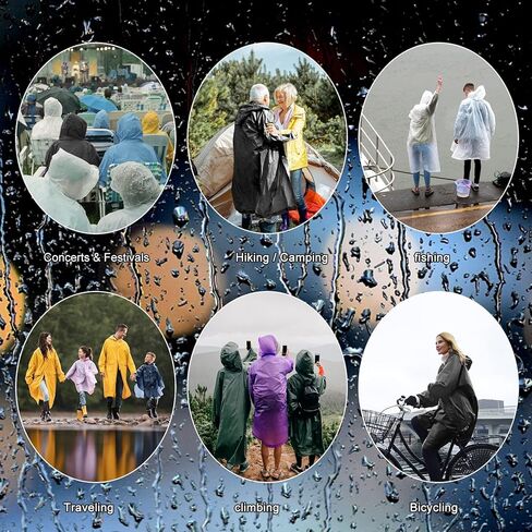 Ponchos Family Pack, (8 Pack) Rain Poncho for Adults Disposable Emergency Rain Ponchos in Saudi Arabia