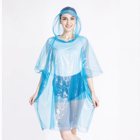 Portable Disposable Rain Poncho Ball with Keychain – Compact Emergency Raincoat for Travel, Camping, Hiking, Cycling in Saudi Arabia