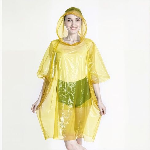 Portable Disposable Rain Poncho Ball with Keychain – Compact Emergency Raincoat for Travel, Camping, Hiking, Cycling in Saudi Arabia