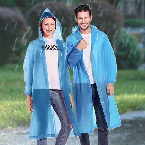 Ponchos Family Pack, (8 Pack) Rain Poncho for Adults Disposable Emergency Rain Ponchos in Saudi Arabia