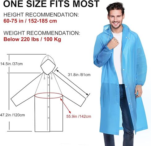 Ponchos Family Pack, (8 Pack) Rain Poncho for Adults Disposable Emergency Rain Ponchos in Saudi Arabia