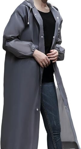A full-body adult raincoat, with a semi-transparent design, suitable for outdoor cycling, hiking, and running. in Saudi Arabia