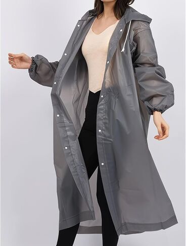 A full-body adult raincoat, with a semi-transparent design, suitable for outdoor cycling, hiking, and running. in Saudi Arabia